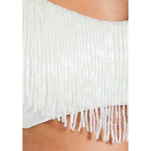 NEW DEVON WINDSOR vivienne bikini bottom in off-white satin - Picture 4 of 5